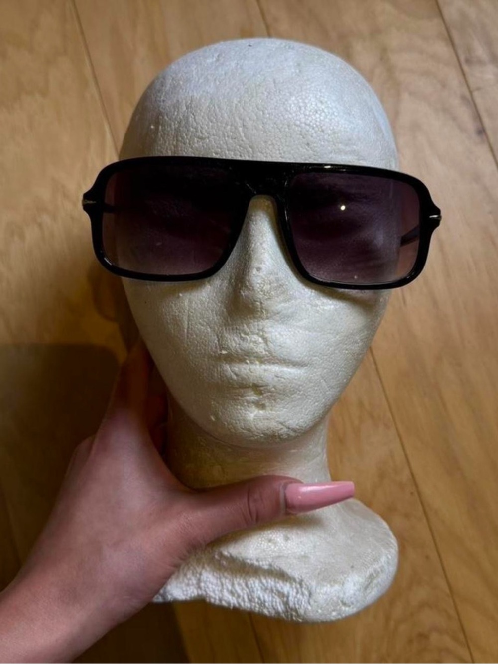 Black Oversized Rectangular Sunglasses